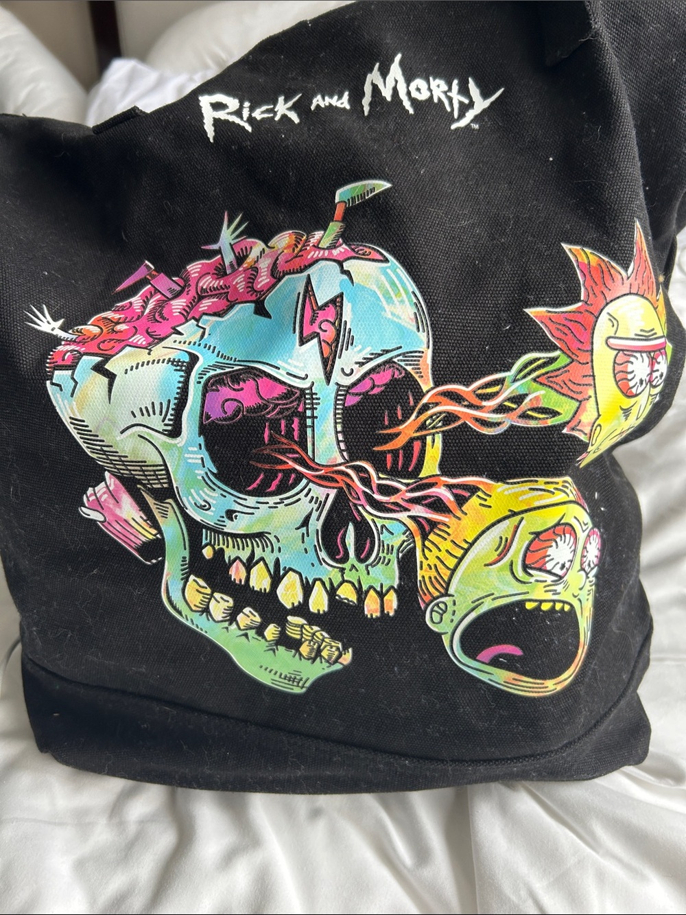 Rick and Morty Black Graphic Tote Bag BRAND NEW TAG QUICK NYC SHIPPING - Picture 4 of 16